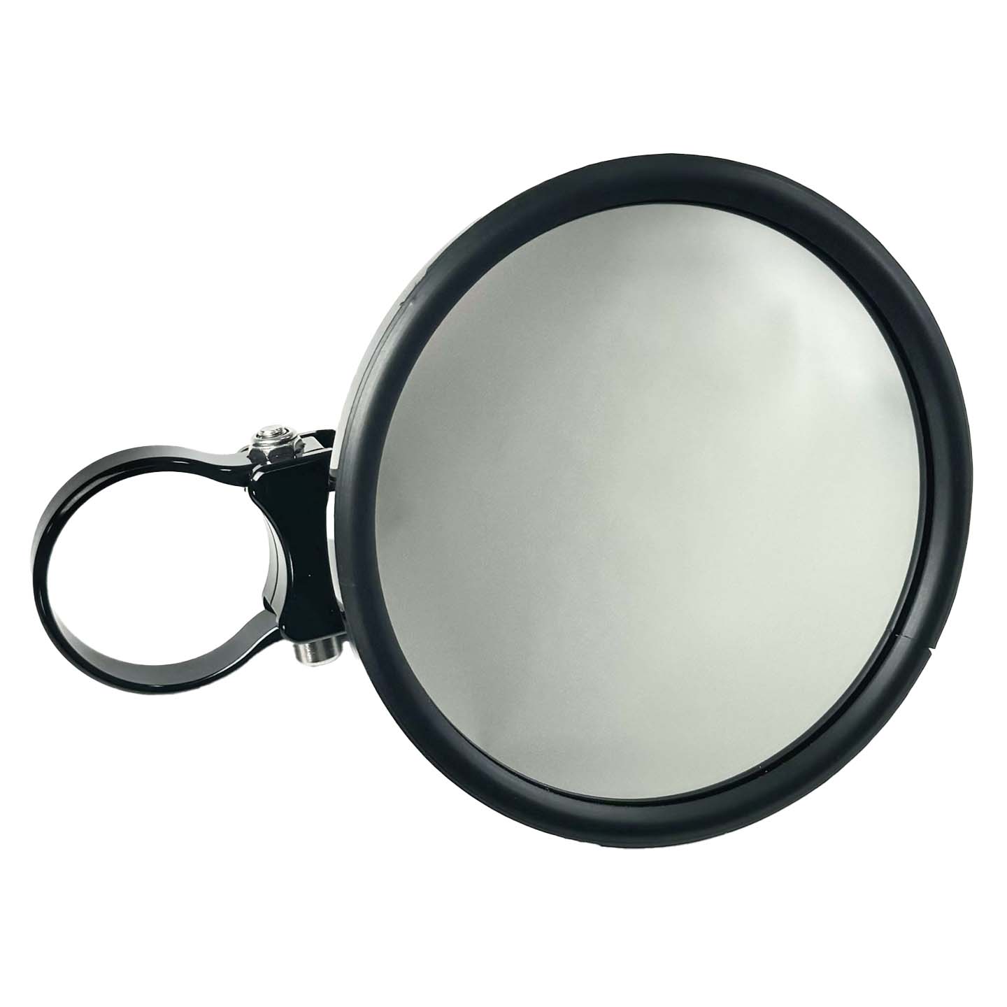 5-inch Round Convex Side Mirror - Black, Roll Bar Mount